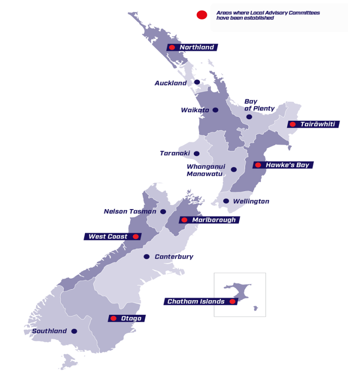 NewZealand Local Advisory Committees map