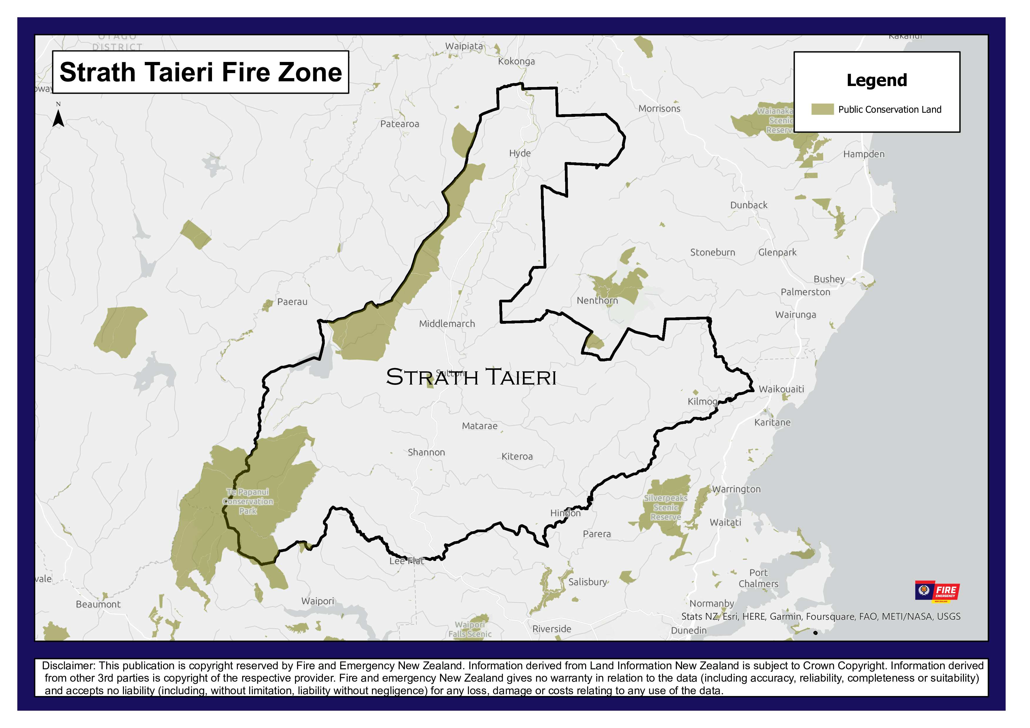 Fireworks and open air fires prohibited in Strath Taieri zone icon