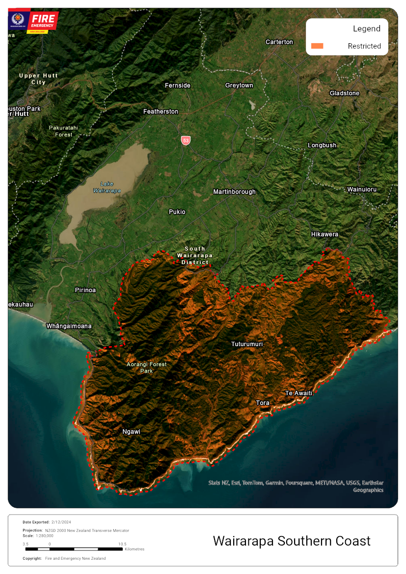 Southern coast of Wairarapa goes into restricted fire season icon